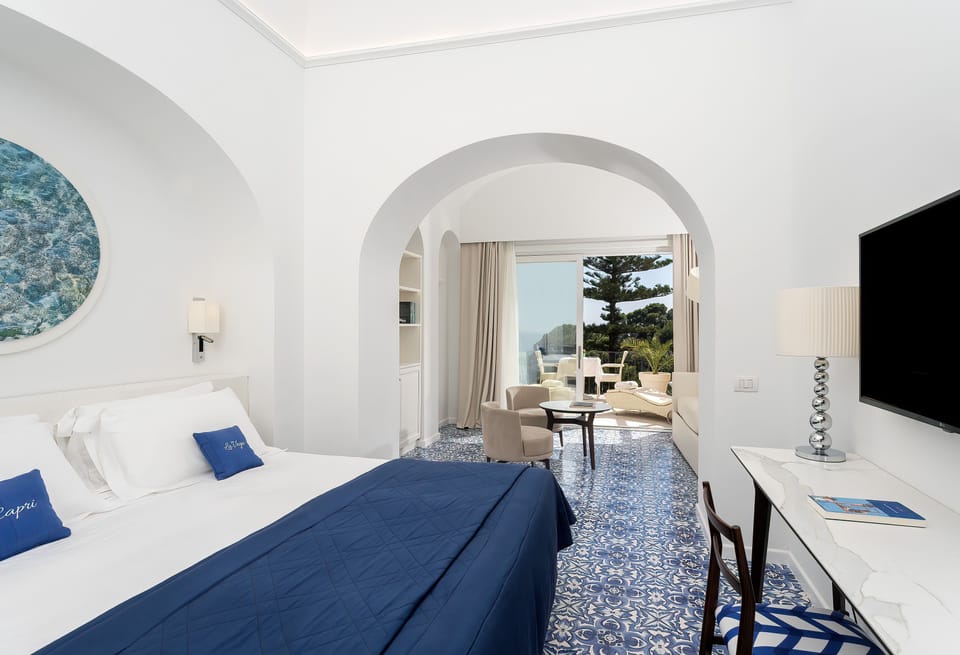 Junior Suite, 1 King Bed with Sofa bed, Terrace, Sea View (Modern Junior Suite terrace sea view) | Premium bedding, down comforters, minibar, in-room safe