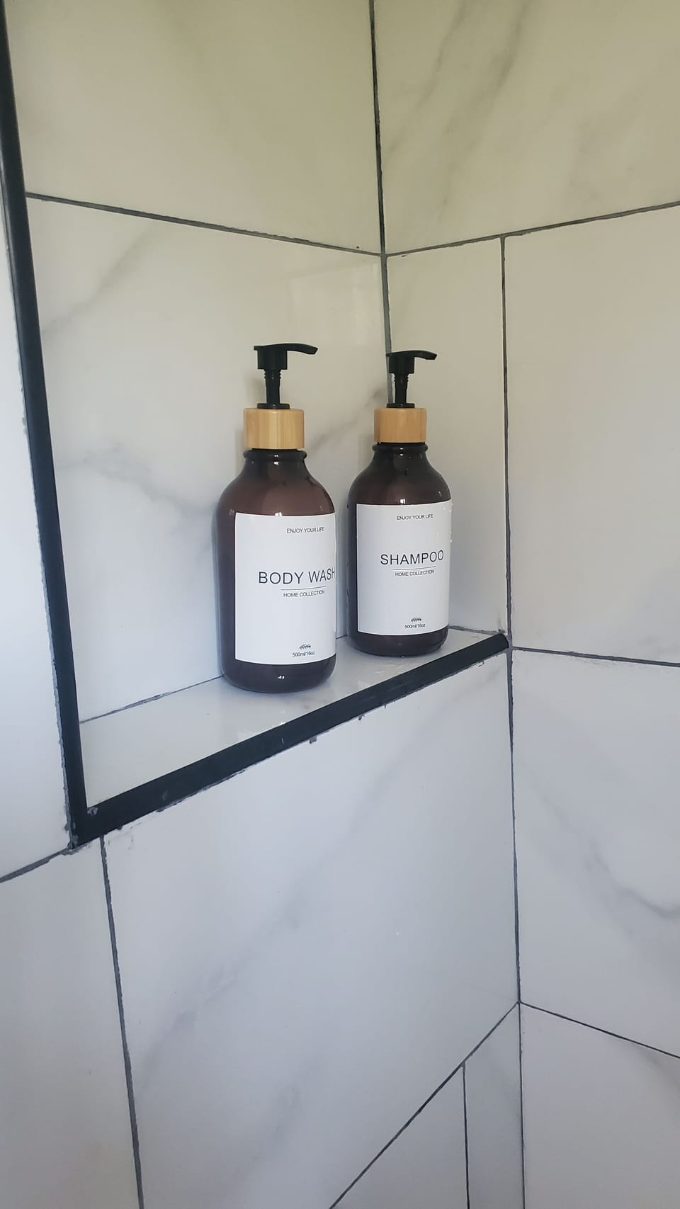 Soap, shampoo, toilet paper