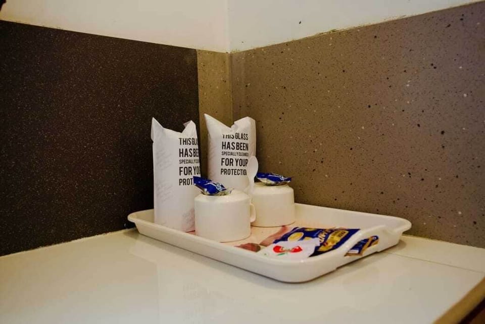 Shower, towels, soap, shampoo