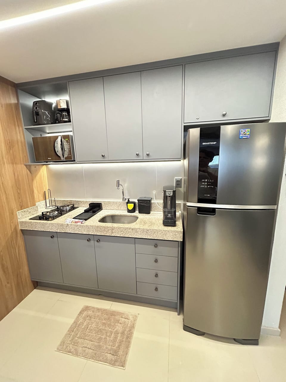 Apartment | Private kitchen | Fridge, microwave, cookware/dishes/utensils