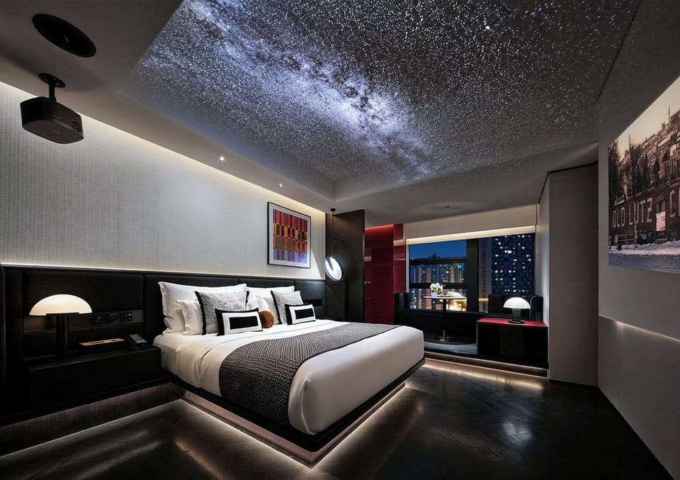 Mondrian Starry King Room With Bathtub (100-inch Projector, Bose Sound) | Down comforters, in-room safe, blackout drapes