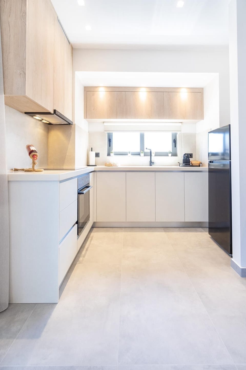 Deluxe Two-Bedroom Apartment | Private kitchen | Fridge, oven, stovetop, espresso maker