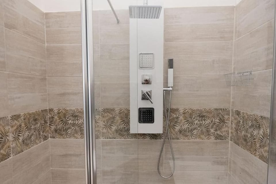 Hair dryer, bidet, towels, toilet paper
