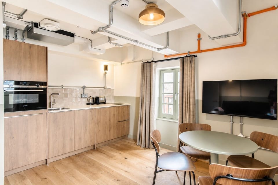 Deluxe Apartment | Private kitchen | Full-size fridge, microwave, oven, dishwasher