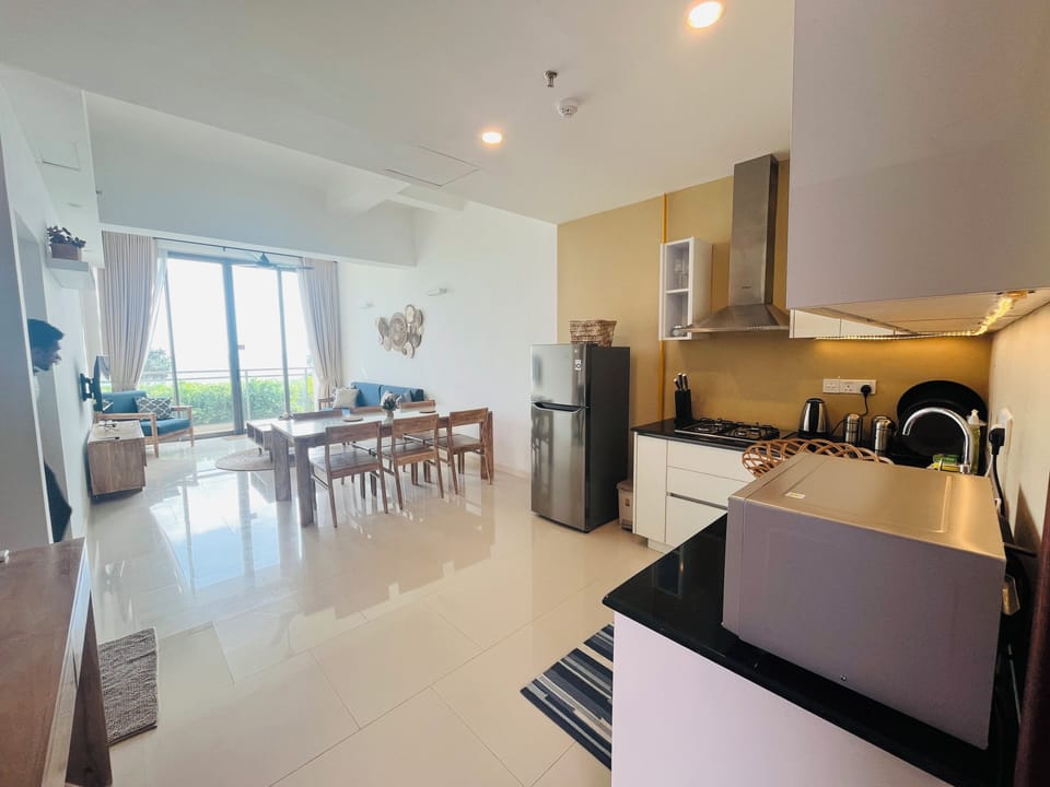 Shared fridge, microwave, toaster