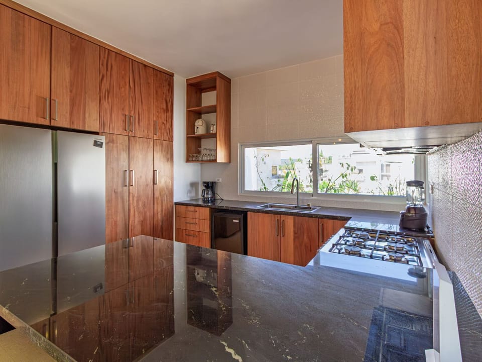 Luxury Villa, Ocean View | Private kitchen | Full-size fridge, microwave, oven, stovetop