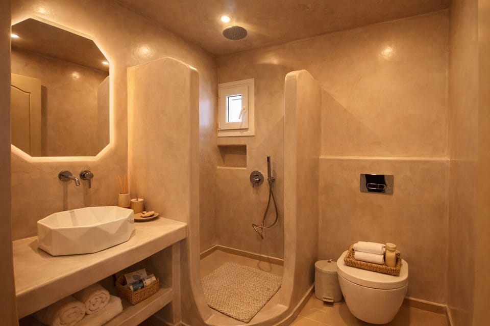 Triple Room, Balcony | Bathroom | Shower, hair dryer, towels, soap