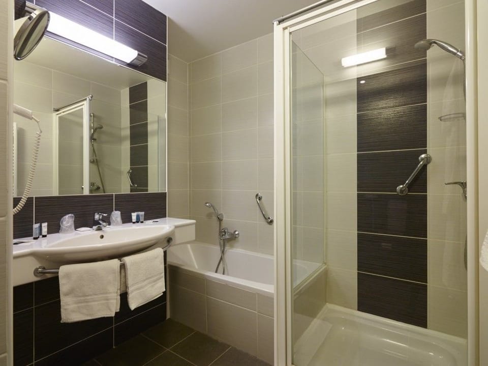 Free toiletries, hair dryer, towels