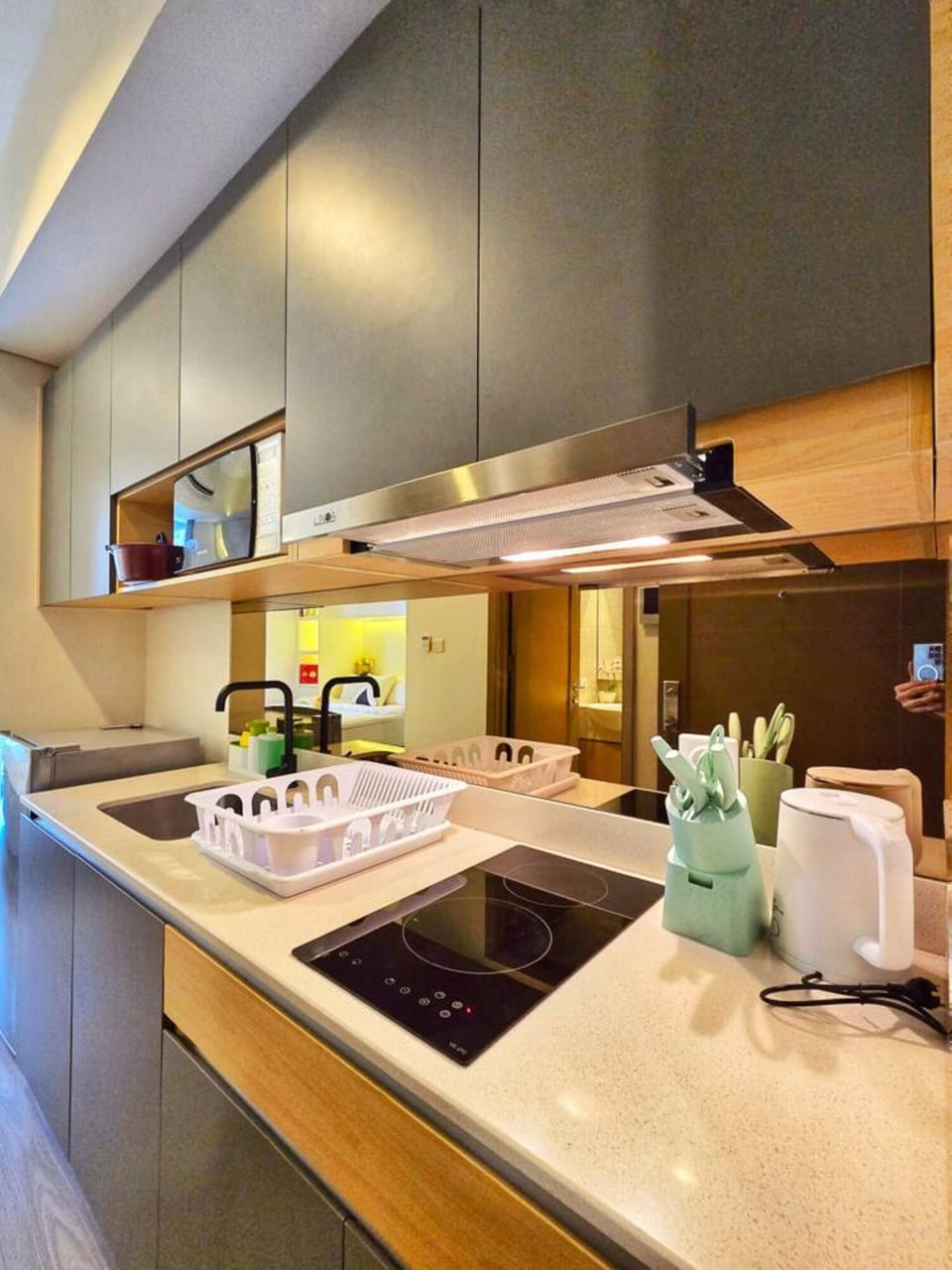 Apartment, 2 Bedrooms, City View | Private kitchen | Fridge, microwave, stovetop, cookware/dishes/utensils