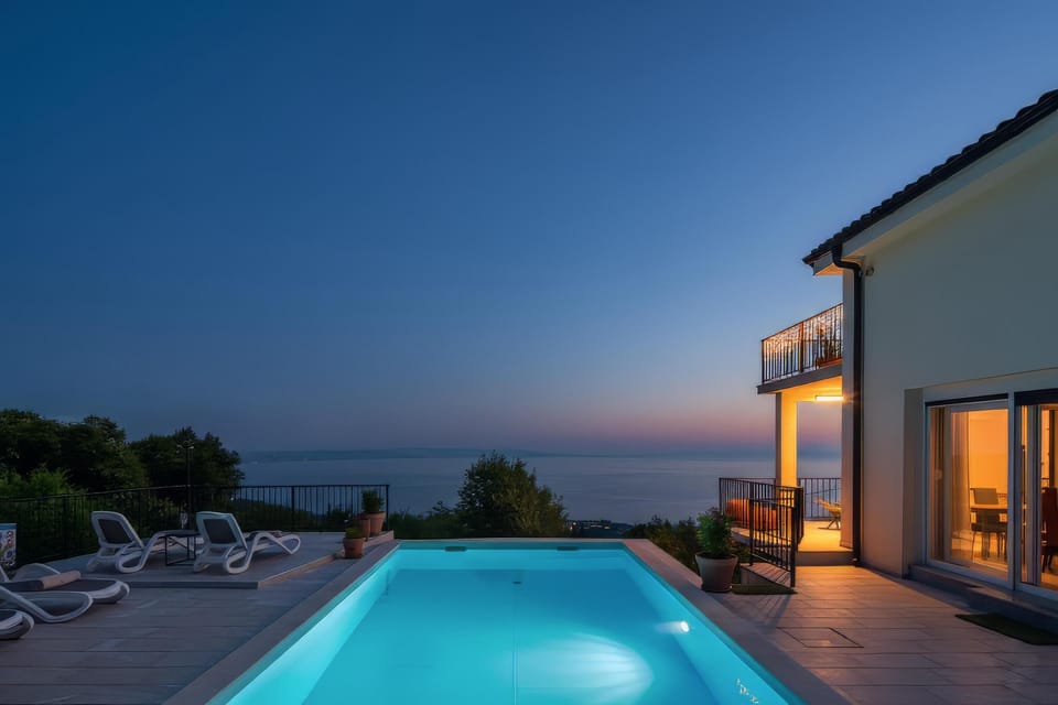 Family House, 3 Bedrooms, 2 Bathrooms, Mountainside (Holiday Home Kvarner With Heated Pool) | Pool | Seasonal outdoor pool