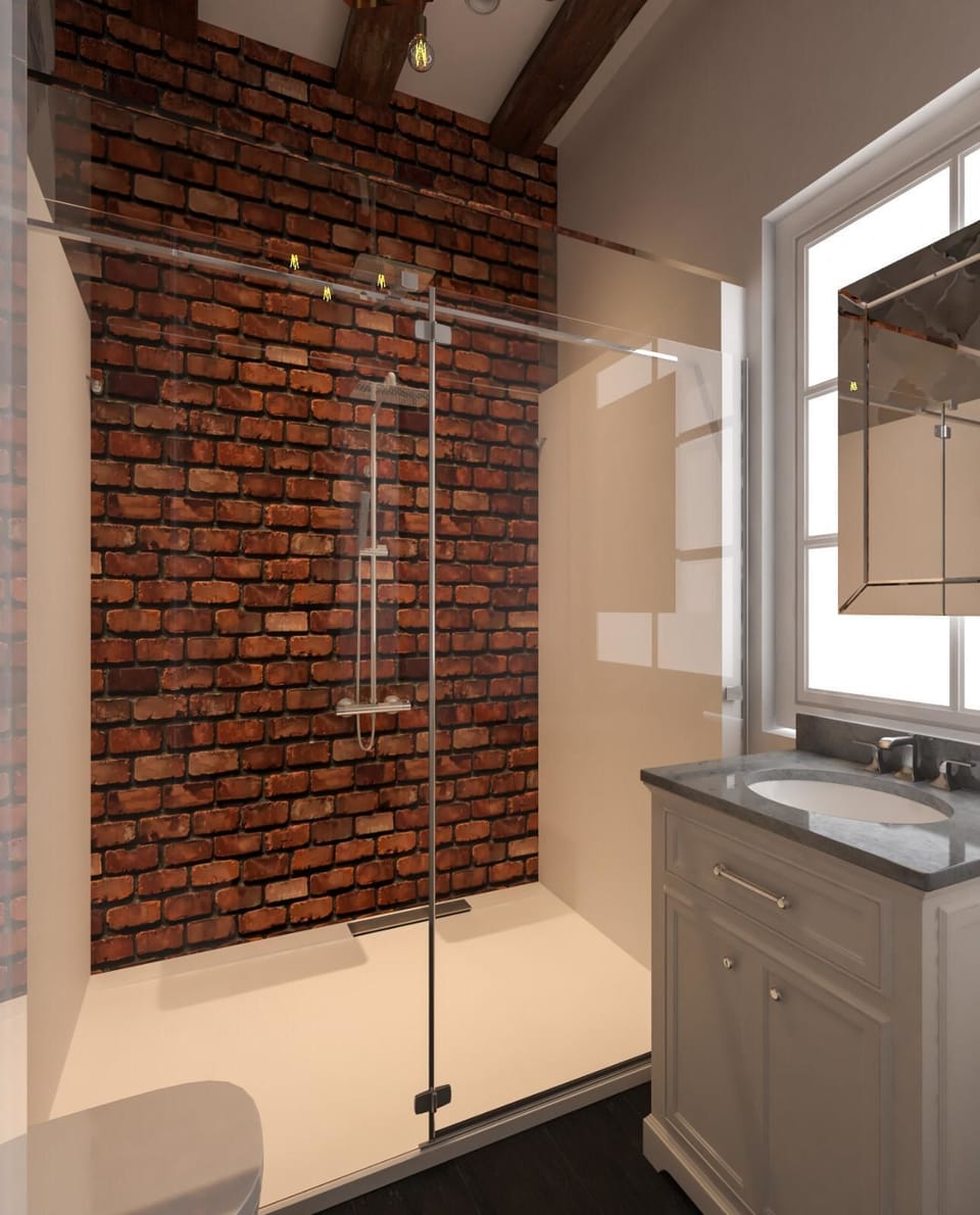 Quadruple Room (Suite) | Bathroom | Shower, rainfall showerhead, free toiletries, hair dryer