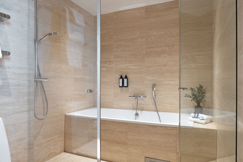 Deluxe Double Room | Bathroom | Free toiletries, hair dryer, towels