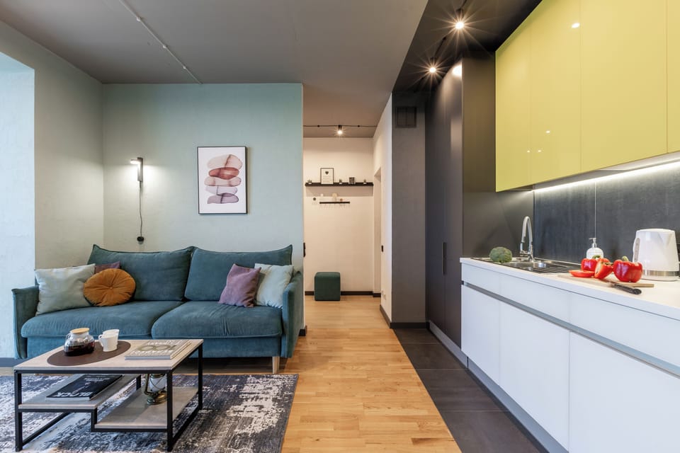 Premium Apartment | Living area | 40-inch flat-screen TV with cable channels