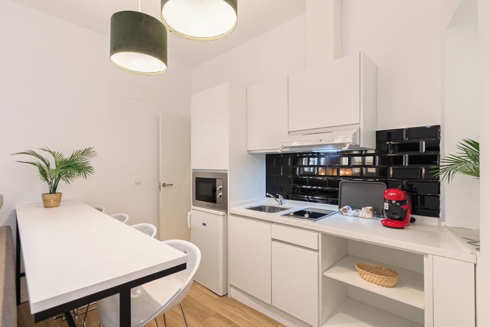 Deluxe Apartment, Courtyard View | Private kitchen | Full-size fridge, microwave, stovetop, cookware/dishes/utensils