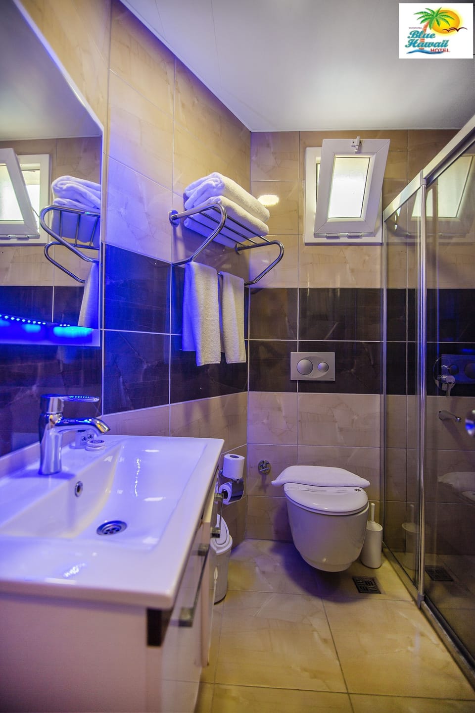 Shower, free toiletries, hair dryer, slippers