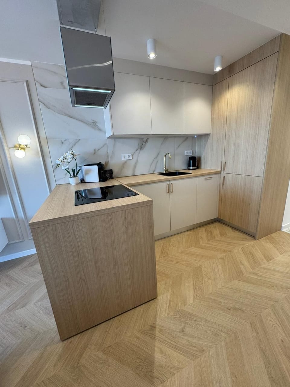 Comfort Apartment, Balcony, Beach View | Private kitchen