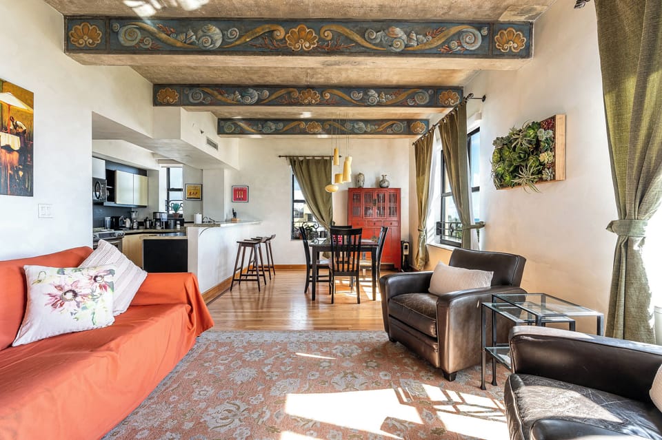 Panoramic Apartment, Beach View | Living area | Flat-screen TV, DVD player