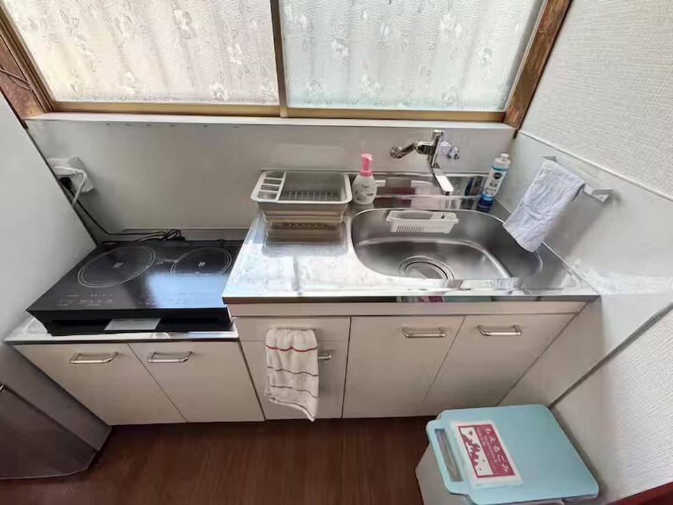Fridge, electric kettle