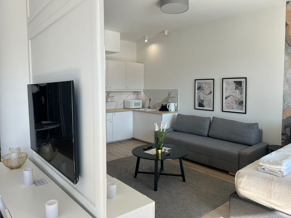 Comfort Studio Suite, Balcony, City View | Living area