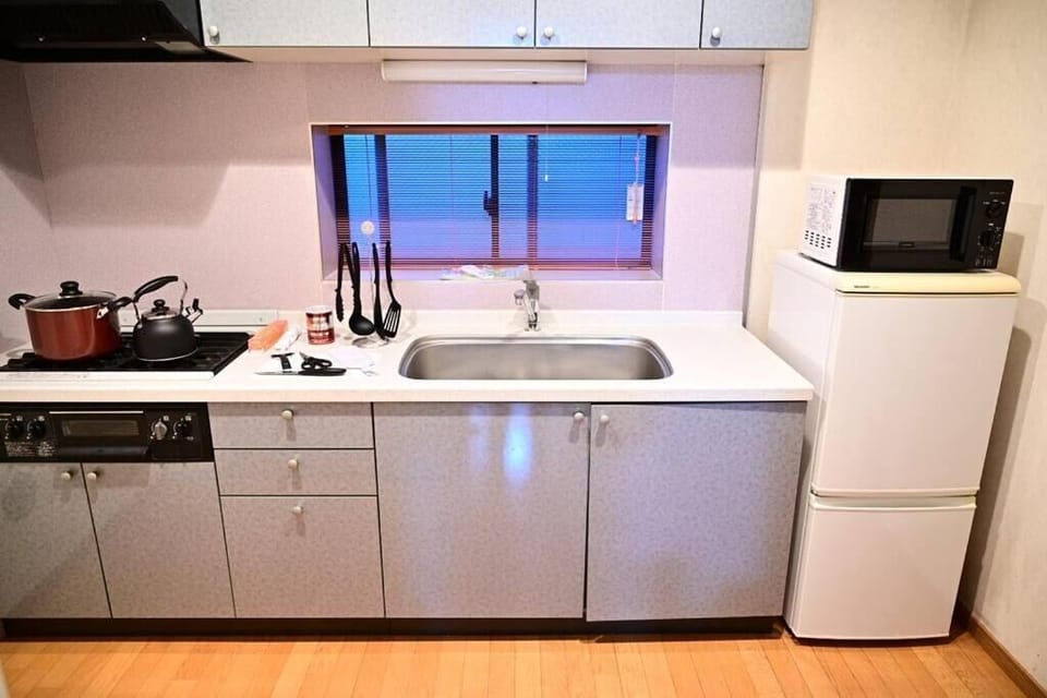 Family House, City View | Private kitchen | Fridge, microwave, stovetop, cookware/dishes/utensils