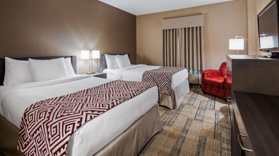 Standard Room, 2 Double Beds, Non Smoking | Premium bedding, pillowtop beds, in-room safe, blackout drapes