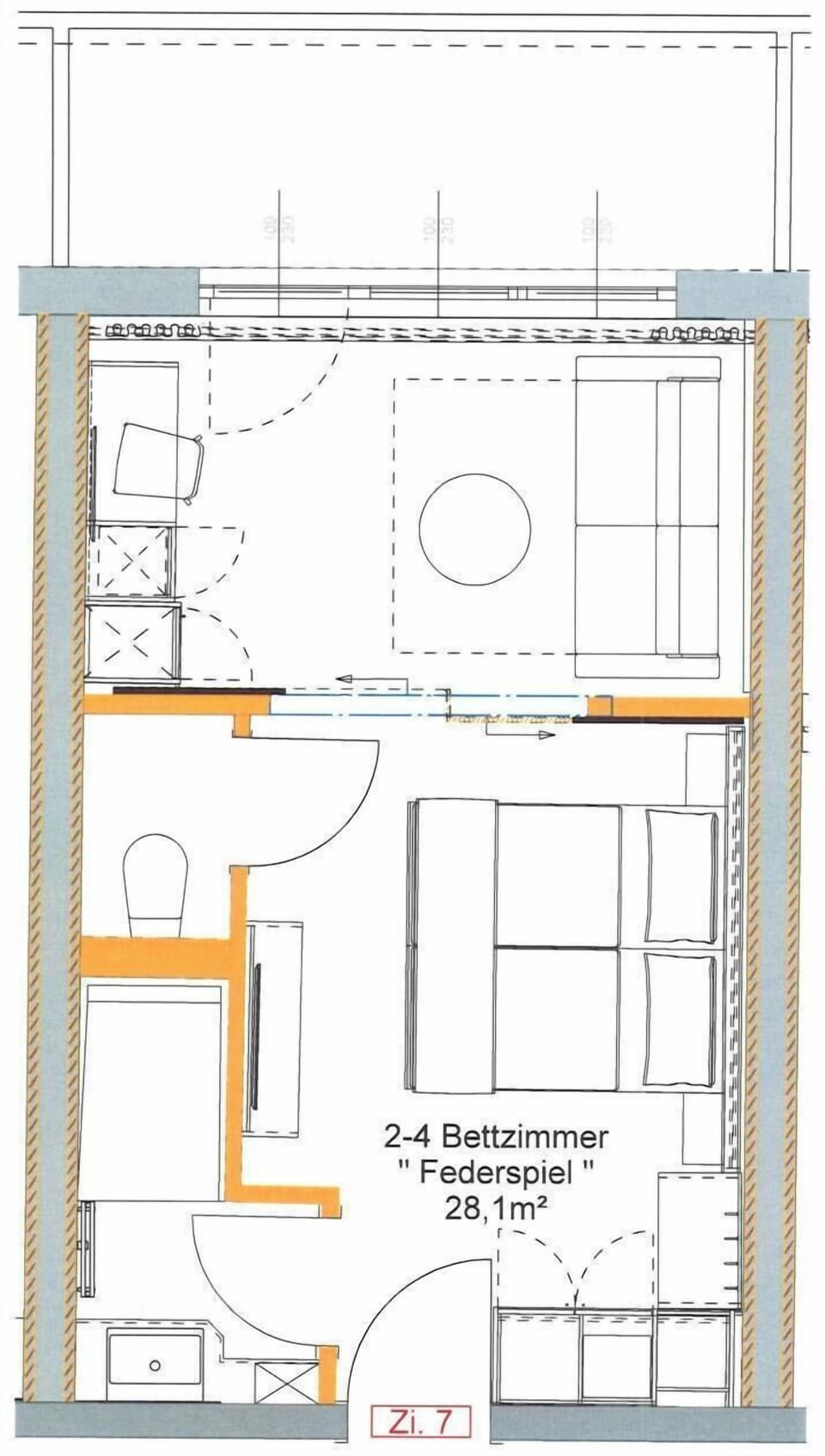Quadruple Room, Balcony | Floor plan