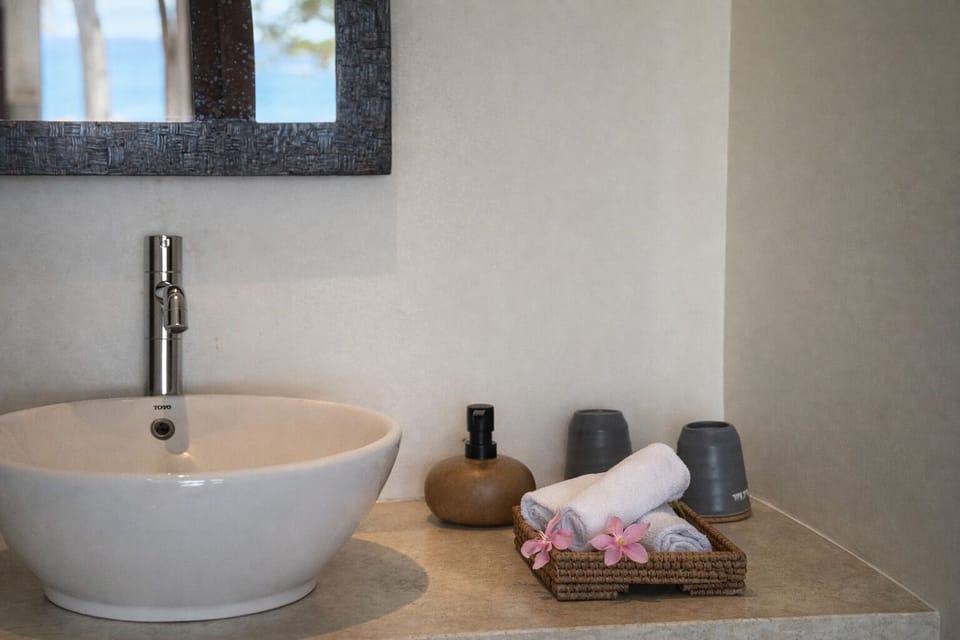 Deluxe Double or Twin Room, Ocean View | Bathroom | Shower, towels, soap, shampoo