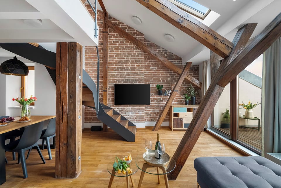 Superior Apartment, City View | Living area