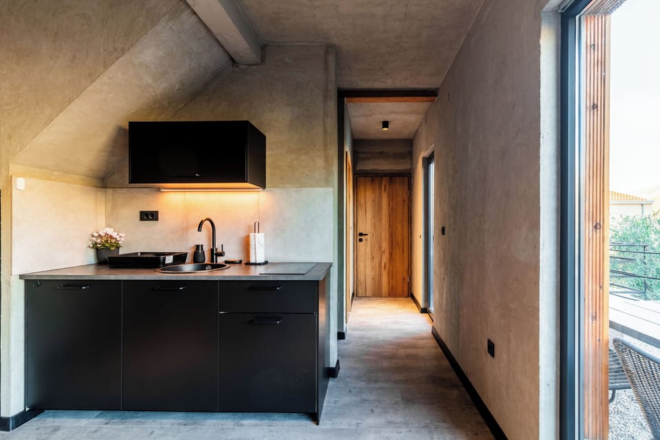 Villa | Private kitchen | Fridge, microwave, stovetop, electric kettle