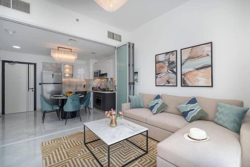 Luxury Apartment, Balcony, City View | Living area | 65-inch Smart TV with cable channels, foosball, table tennis
