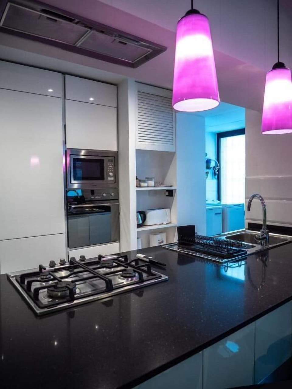 Apartment, City View | Private kitchen | Fridge, microwave, oven, stovetop