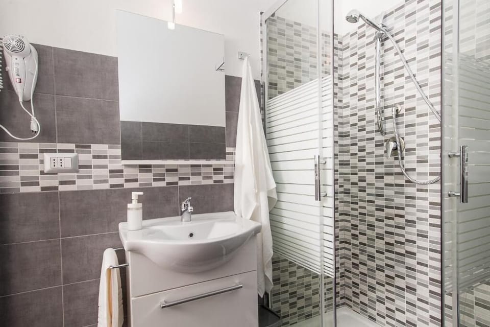 Shower, hair dryer, slippers, bidet