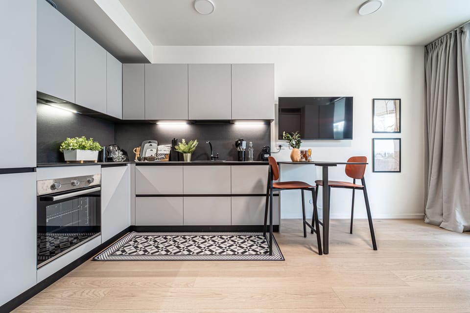 Studio, Terrace | Private kitchen | Espresso maker, electric kettle, dining tables