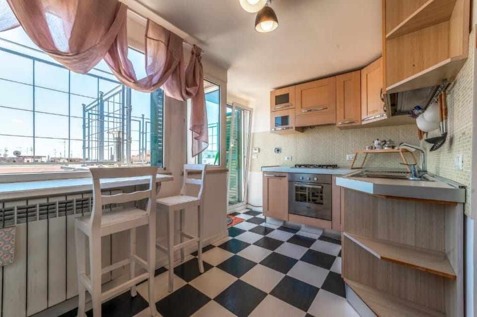 Fridge, oven, stovetop, espresso maker