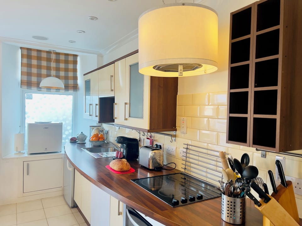 Superior Apartment, 2 Bedrooms | Private kitchen | Fridge, microwave, stovetop, dishwasher