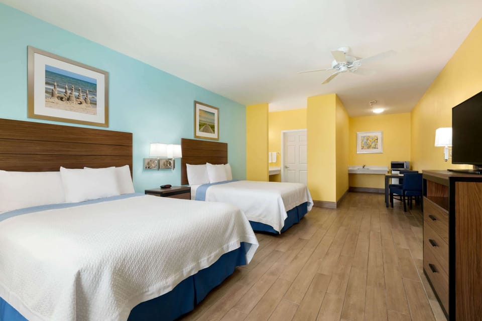 Room, 2 Queen Beds, Accessible, Non Smoking (Mobility/Hearing, Roll-In Shower) | Desk, iron/ironing board, WiFi (free), bed sheets
