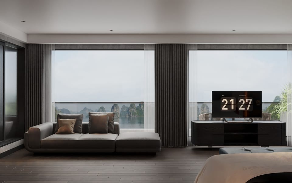 Honeymoon VIP Suite with Private Terrace | Living area | 43-inch flat-screen TV with cable channels, fireplace