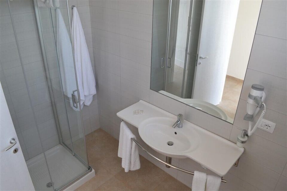 Shower, free toiletries, hair dryer, bidet