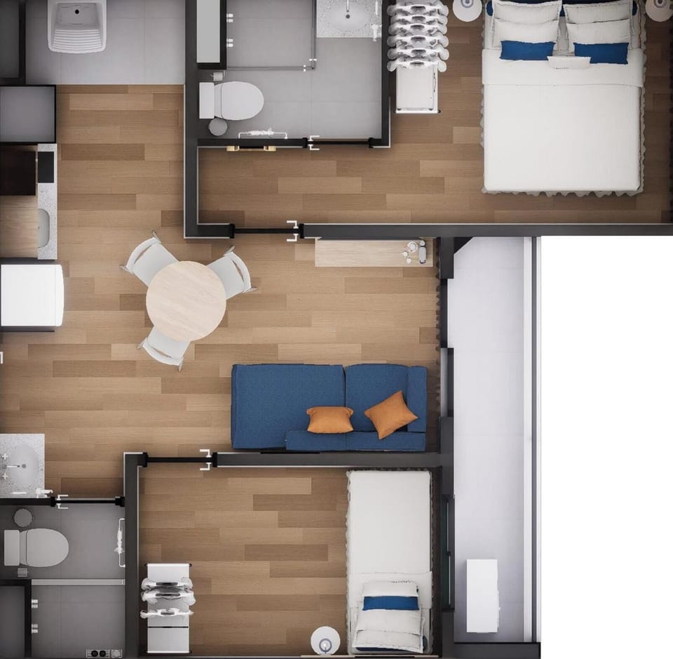 Apartamento 2 Dorms com Sofá Cama - Bloco 2 | Floor plan