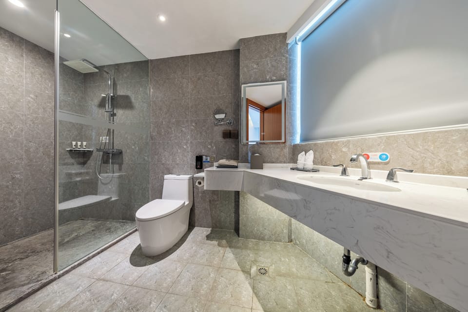 Standard Double Room, City View | Bathroom | Shower, hair dryer, towels, soap