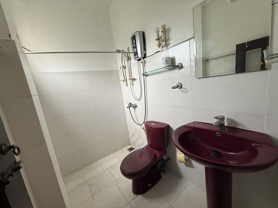 Shower, bidet, towels, soap