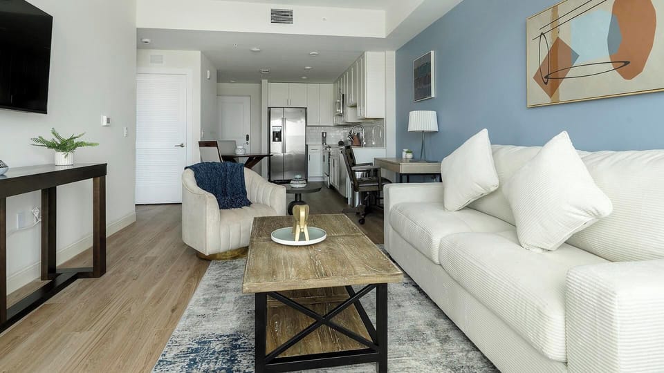 Apartment (1 Bedroom) | Living area | 50-inch Smart TV with digital channels