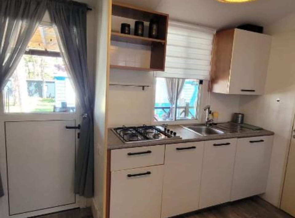 Mobile Home (Two Bedroom Mobile Home) | Private kitchenette | Fridge, cookware/dishes/utensils