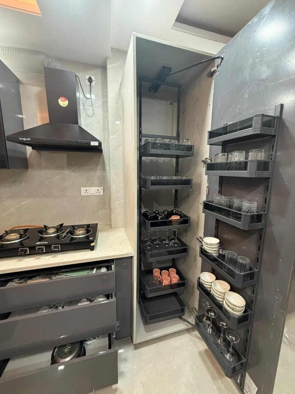 Microwave, oven, blender, mixer