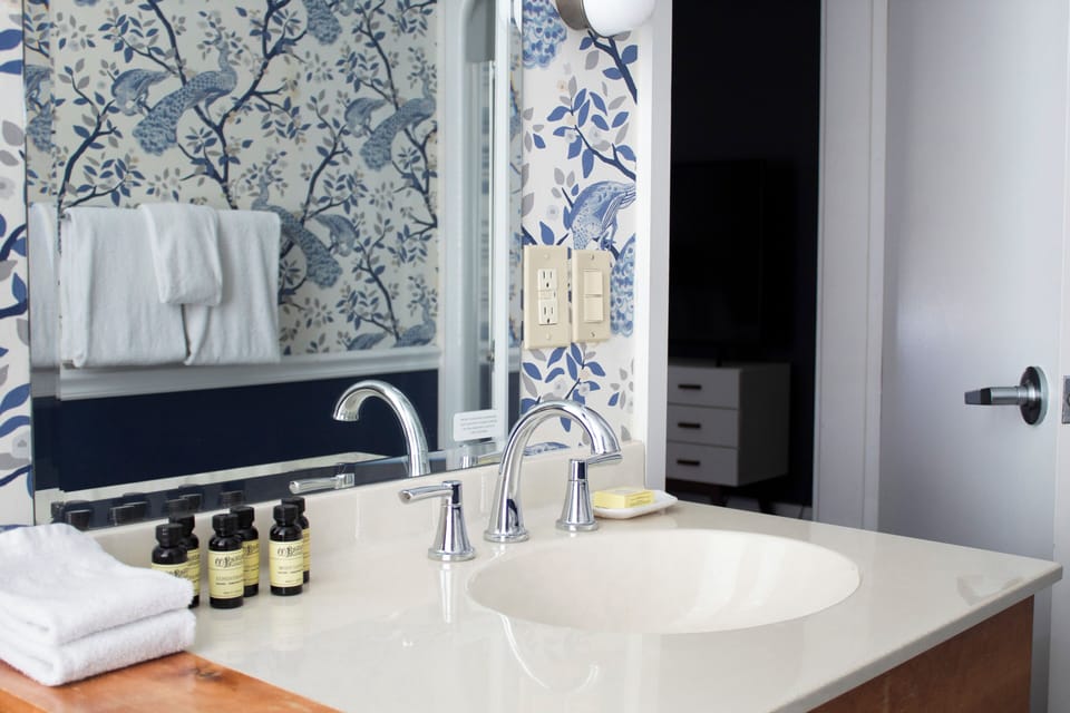 Room, 1 King Bed | Bathroom | Free toiletries, hair dryer, towels, soap