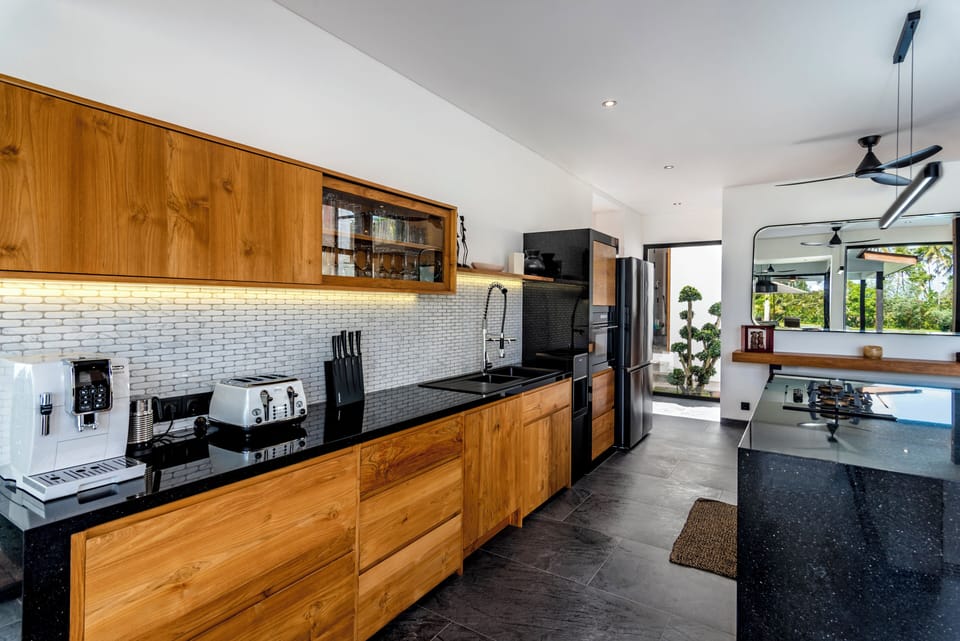 Villa, 3 Bedrooms, Private Pool, Garden View | Private kitchen | Full-size fridge, microwave, oven, stovetop