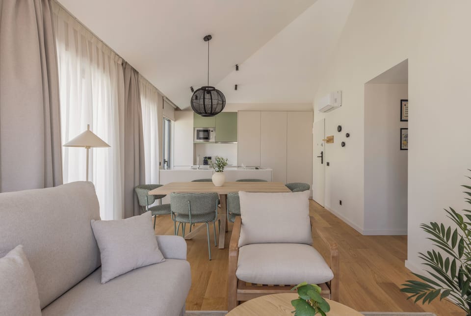 Apartment, 2 Bedrooms, Terrace | Living area | 50-inch flat-screen TV with cable channels