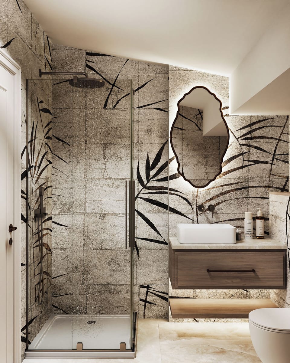 Shower, free toiletries, hair dryer, bathrobes