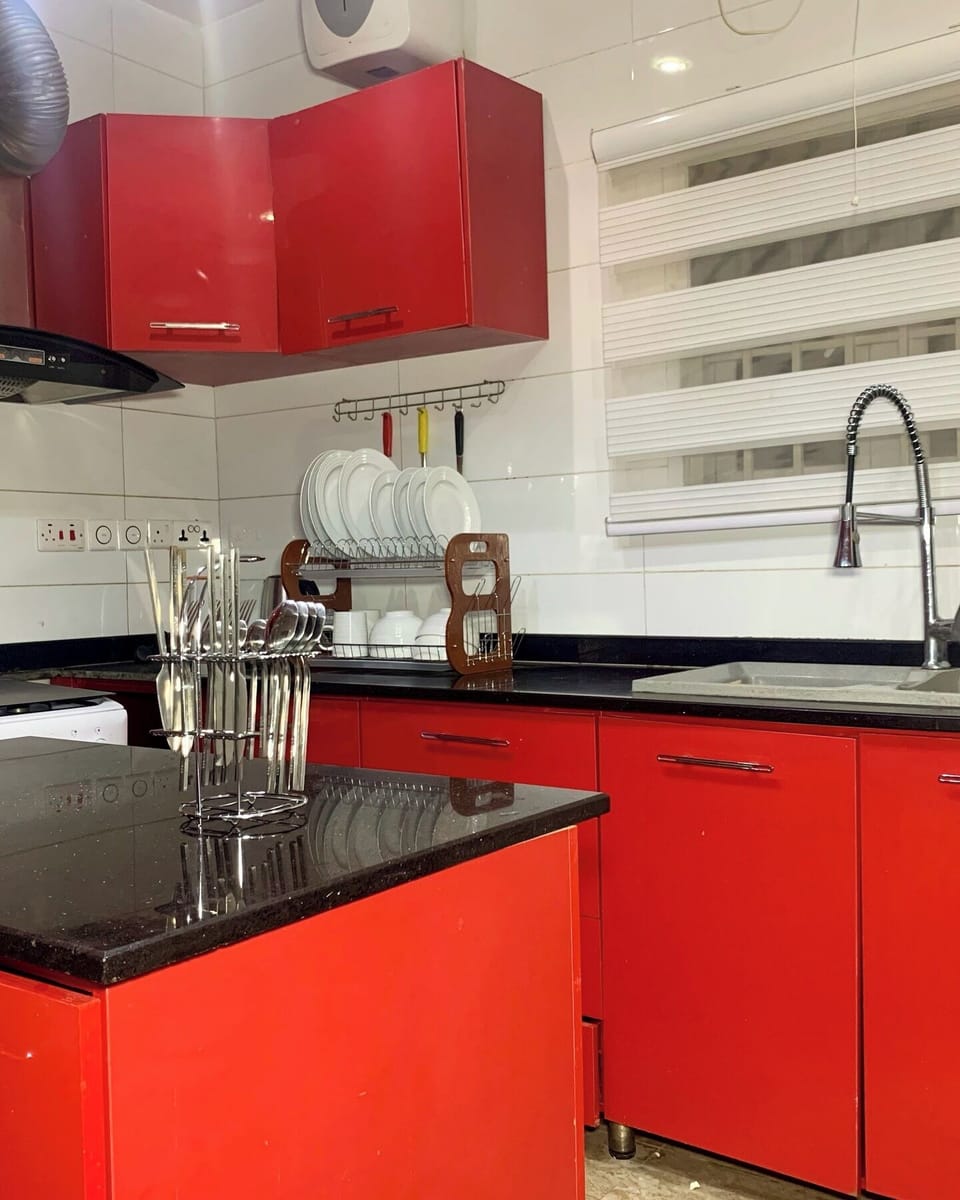 Economy Apartment, Balcony, City View | Private kitchen | Fridge, microwave, oven, stovetop