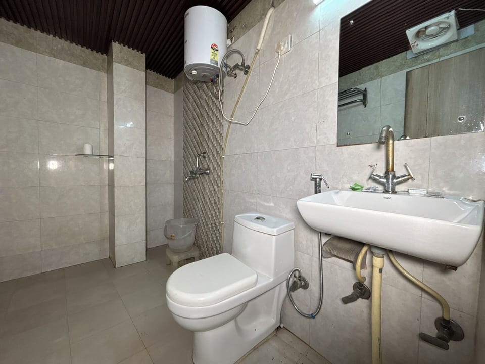 Slippers, towels, soap, shampoo